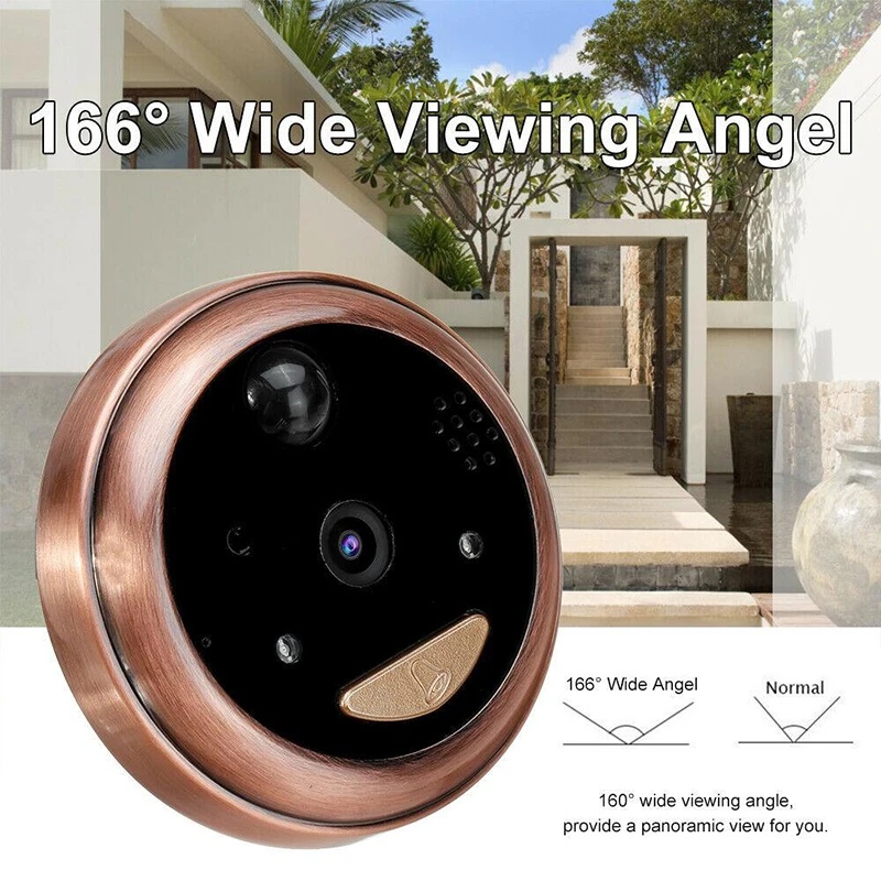 

Smart Doorbell Wireless Wifi Peephole Door Camera Video Security HD Infrared Night Vision LED Lights Video Door Viewer Video-eye