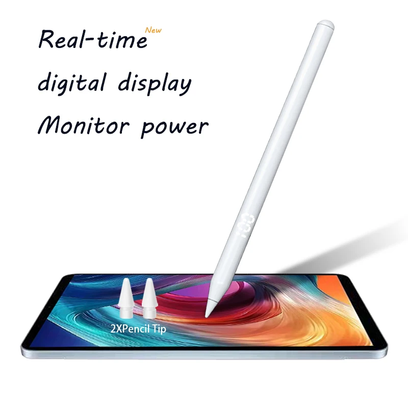 Карандаш для iPad с цифровым дисплеем аккумулятора подходит Apple Pencil 2 1 Pen 2021 2020 2018 2019