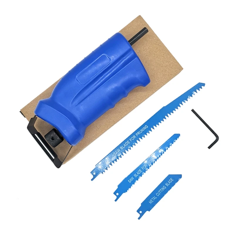 Short Sleeve Cotton T-shirt Embroidered Loose ?Reciprocating Saw Adapter Metal Wood Cutting Tool Electric Drill Attachment With 3 Blades for Cordless Power Drill