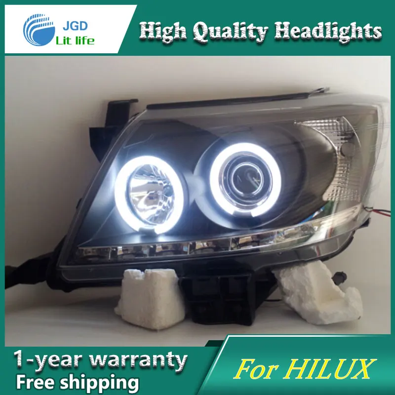 Стайлинг автомобиля чехол для Toyota Hilux Vigo фары 2004 2010 светодиодные DRL линзы