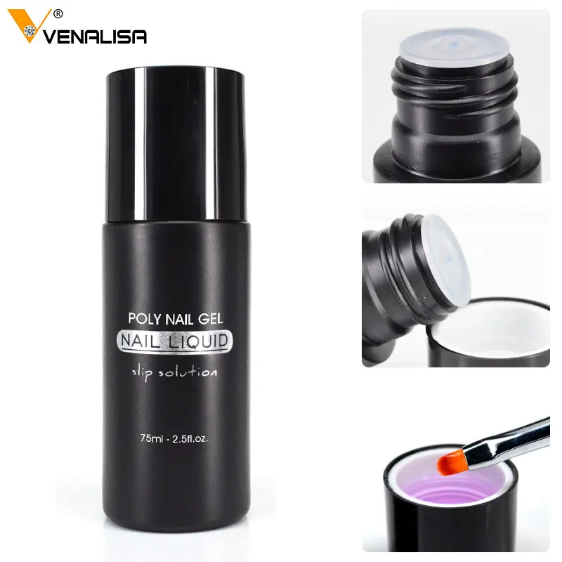 Nail Art DIY French Nail Extension Full Cover Acrylic Nails Jelly UV Gel Gum VENALISA Poly Nail Gel Slip Liquid Cleanser Remover 3