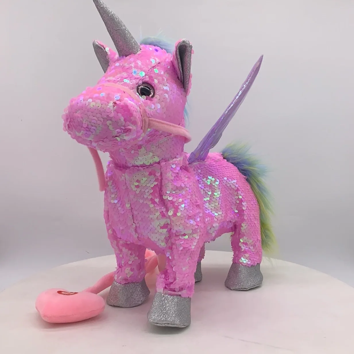 

2019 New 35cm Electric Walking Unicorn Plush Toys Stuffed Animal Toy Electronic Music Unicorn Toy for Children Christmas Gift