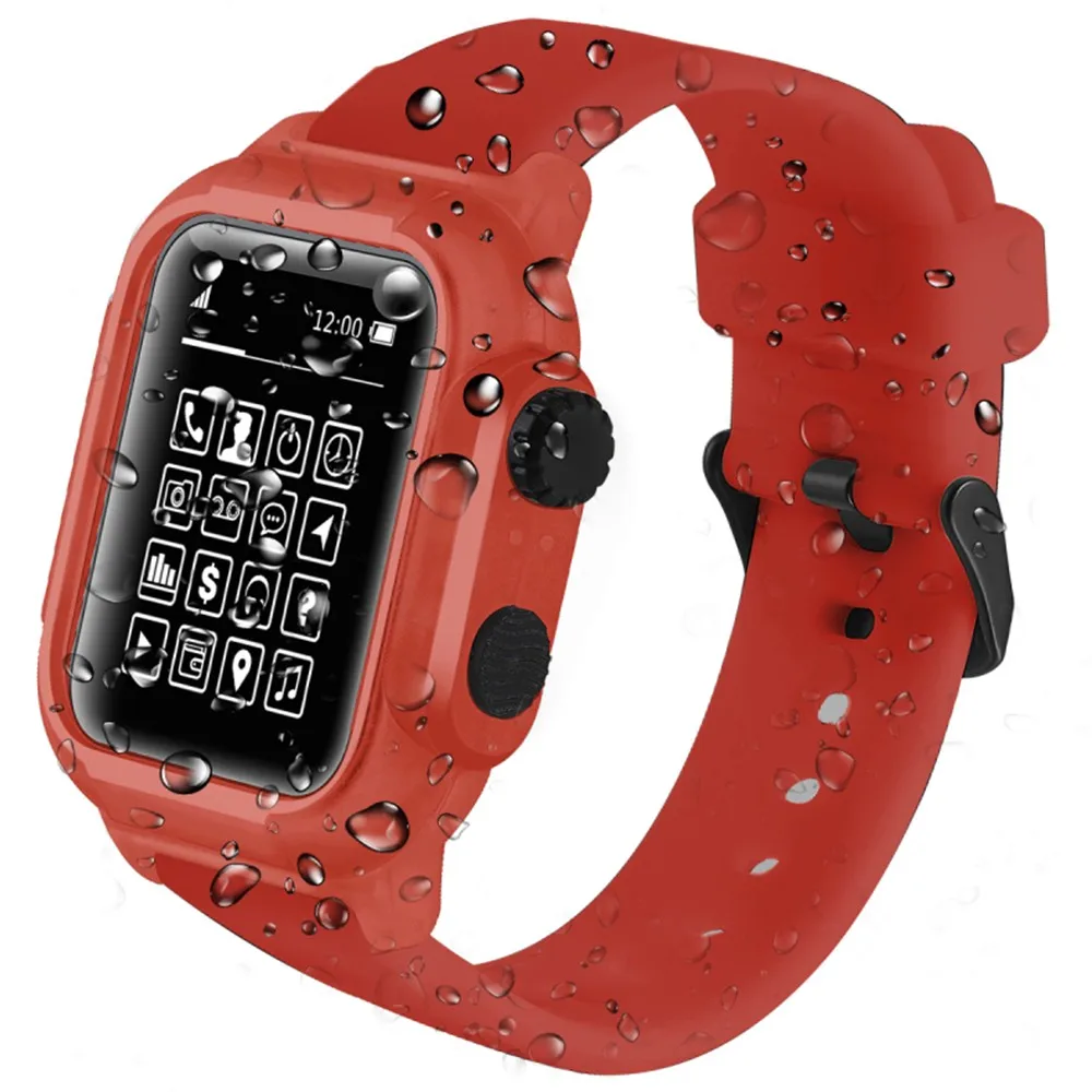 Ремешок силиконовый для Apple Watch Series 2 3 4 водонепроницаемый спортивный сменный