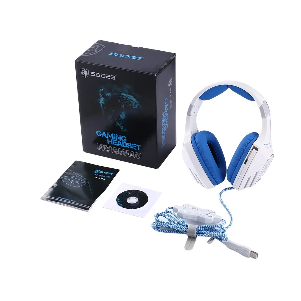 

Soft Earpad Reinforced Headband USB Music Stereo Shocking Sound Headphone Gaming Headset with Microphone