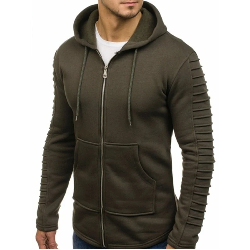 pleated long sleeve hoodie