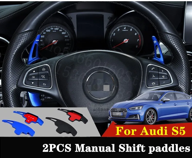 Puou Высокое качество для Audi S5-18 2 шт автомобильные аксессуары рулевое колесо алюминиевый сдвиг весло сдвиг расширение переключения передач