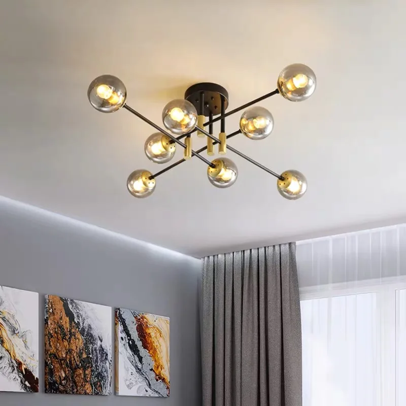 Nordic Brief Glass Ball LED  Ceiing Chandelier  Modern Living room Light Fixture Creativeh Ceiling Lighst Luminaire Lampara