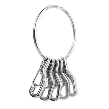 

Camping Portable Alloy 5 Clips Spring Hook Durable Outdoor Climbing Hiking Quick Release Keyring Set
