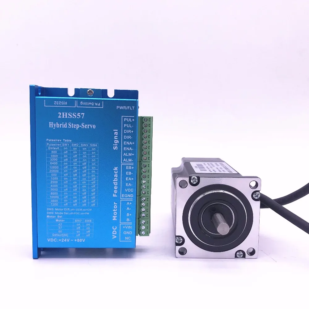 

57J1880EC-1000 + 2HSS57 57 замкнутая петля Nema23 шаговый двигатель 2,0 нм Nema 23 гибридный замкнутый контур 2-фазный Драйвер шагового двигателя