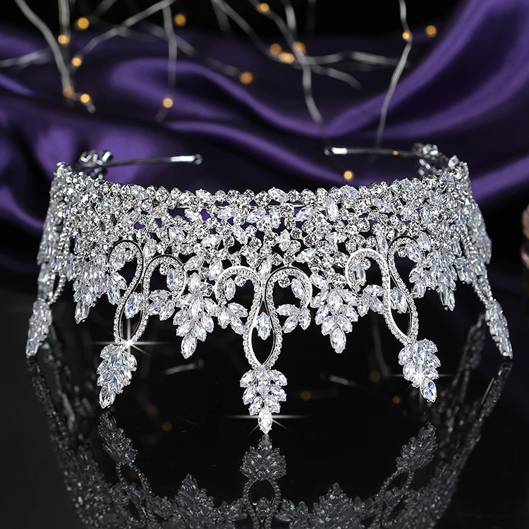 Tiaras And Crown HADIYANA Gorgeous Vintage Creative Cubic Zircon Women Wedding Party Hair Accessories BC5431 Corona Princesa