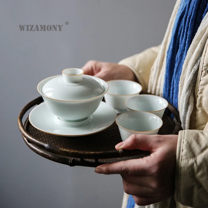 Цзиндэчжэнь Yingqing чаша с крышкой из трех сил кунг-фу чайный набор - Цена: 1 895,62 руб.