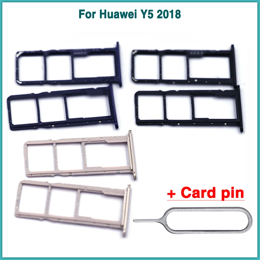 

new Y5 2018 SIM Card For Huawei Y5 2018 Nano Sim Card Micro SIM Card SD Reader Holder Sim Tray Adapter Replacement