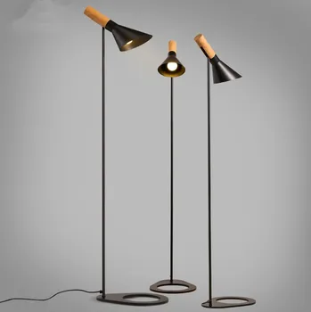 

Nordic Matte Black / White Painted Iron Rod Floor Lamp E27 LED Floor Light for Living Room Bedroom