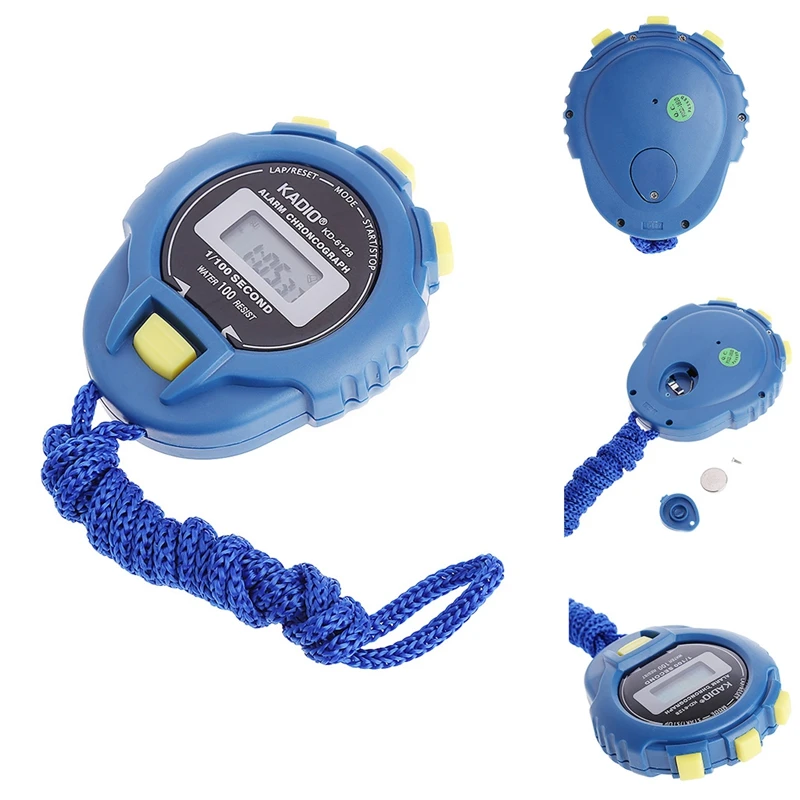 

Handheld Digital LCD Sports Stopwatch Chronograph Counter Timer w/Strap B95B