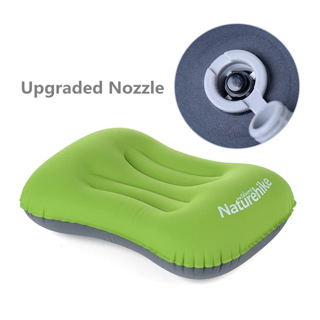 Naturehike Updated Inflatable Pillow Camping Air Pillow Ultralight Hiking Sleeping Pillow Outdoor Compressible NH Travel Pillow 2021 Green