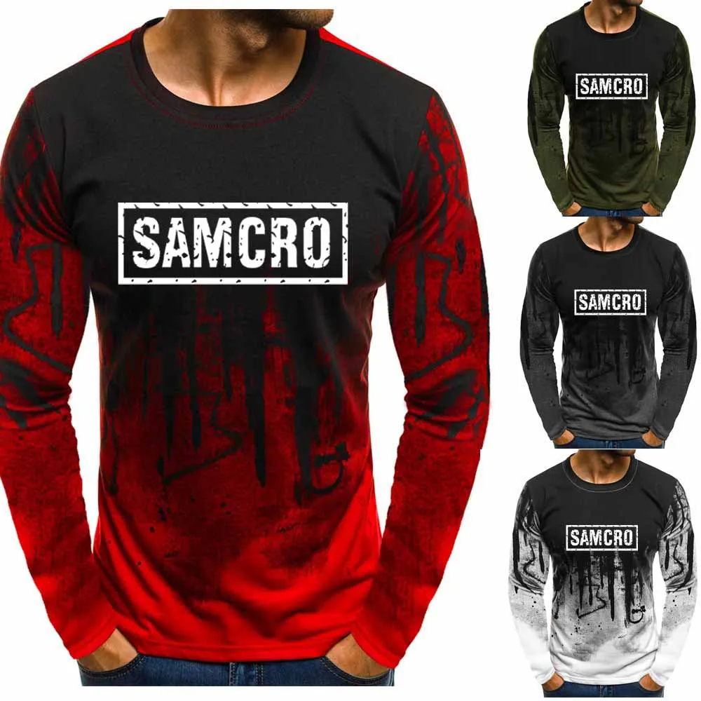 SOA Sons of anarchi/Детские мужские толстовки с капюшоном с круглым вырезом и градиентом; пуловер для мужчин; Повседневный свитер; пуловер в стиле хип-хоп; теплая толстовка