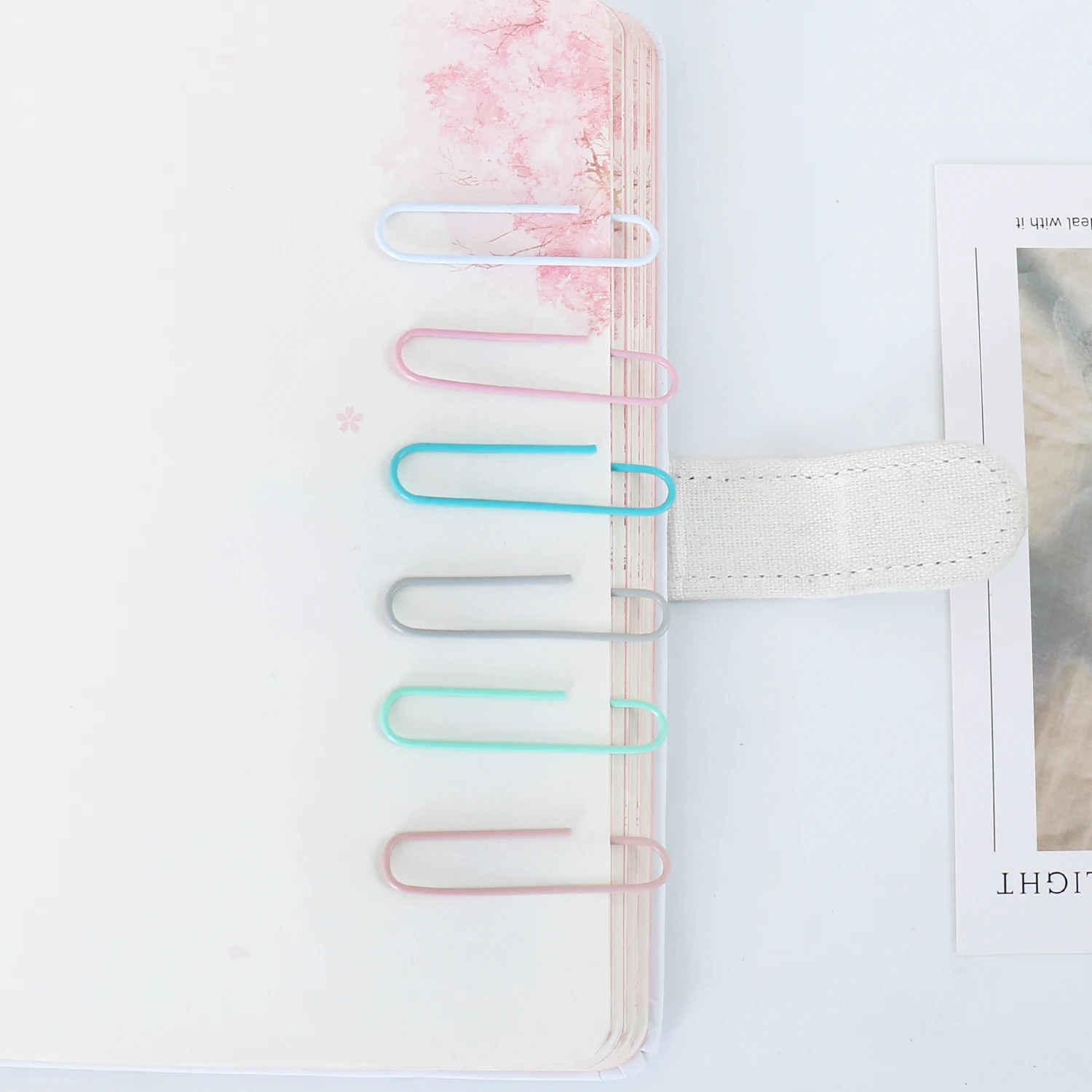 TUTU 20pcs/set of 50mm Colorful Paper Clips Paper Clips Notes Classified Student Stationery School Office Supplies H0528 paper clips