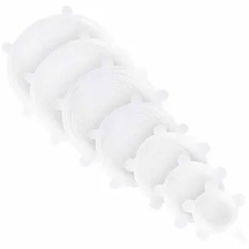 

Use Food Grade Silicone Instead Of Cling Film To Seal And Store Food 6-piece Food Grade Silicone Fresh-keeping Cover