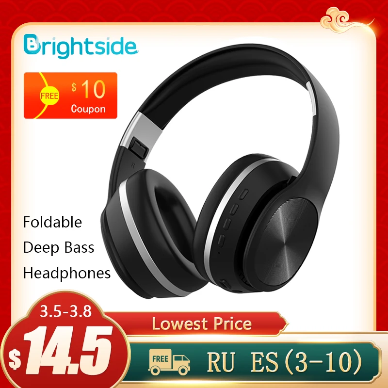  Brightside беспроводные наушники Bluetooth гарнитура складные глубокий бас наушники с микрофоном TF карта для Ipad мобильный телефон 