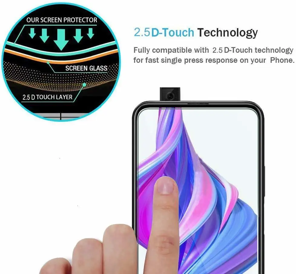 2.5D защита экрана из закаленного стекла для huawei Y9 Prime Y9 Pro Y7 Pro Y7 стеклянная защитная пленка 10 шт