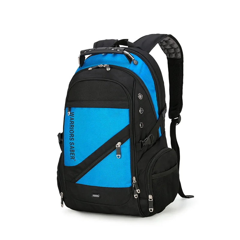 blue Оксфорд школьные сумки mochila Швейцарский 17 дюймов Рюкзак Для Ноутбука Мужской usb зарядка Водонепроницаемый рюкзак для путешествий женский рюкзак мужской винтажный - Цвет: blue