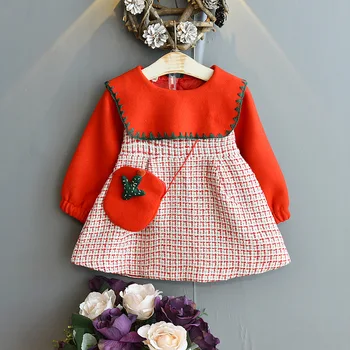 

1-6 year children clothes toddler girl winter clothes knitted sweater + bag kids princess dresses for girls korean baby clothes