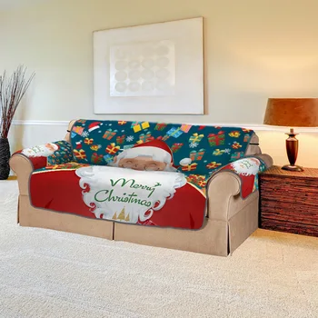 

Christmas Sofa Couch Cover Chair Throw Kids Mat Furniture Protector Reversible Washable Removable Armrest Slipcovers 1/2/3 Seat