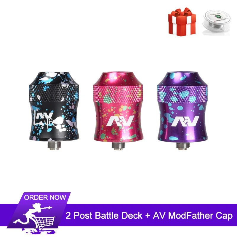 

vAustinL dedicated RDA Electronic Cigarette Atomizer with 24mm Battle Deck 2 Post & ModFather Cap Vaporizer Tank vape HUGE Cloud