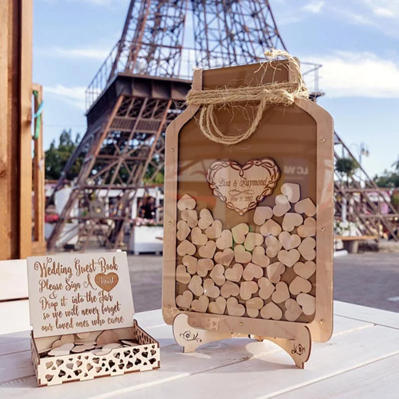 Personalised Wedding Mason jar Guest book Drop box signature Guestbook alternative Guestbook Drop top
