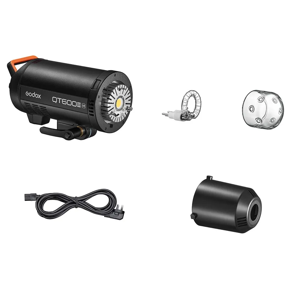 Godox QT600III 600W 1/8000s High Speed Sync Studio Flash Strobe Light Built in 2.4G Wirless System + 40W LED Modeling Bulb 5