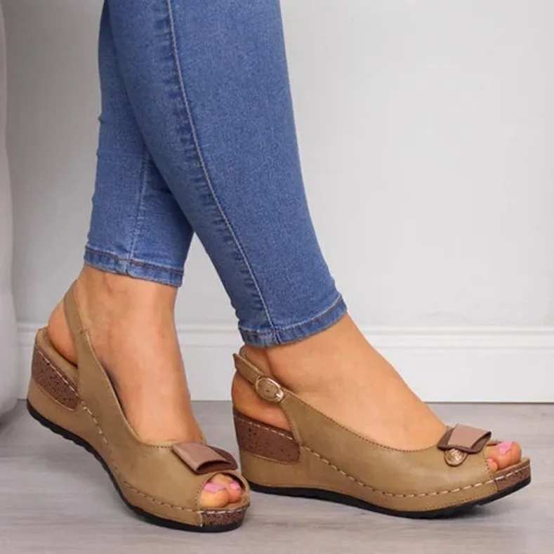 

Summer Shoes For Women 2021 Spot Ladies Sandals Peep Toe Wedges Heel Women Sandals Sapatos Femininos Sandalias De Las Mujeres