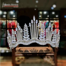 Новинка, шикарная свадебная диадема, диадема, тиара с цирконием, кристалл, элегантные женские диадемы и короны, вечерние