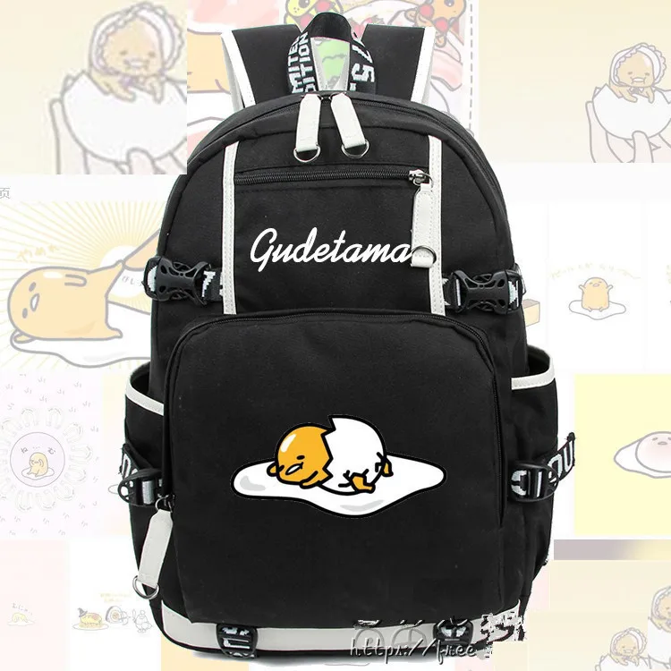 Gudetama Lazy рюкзак с яйцом сумка, рюкзак школьные сумки на молнии для ноутбука