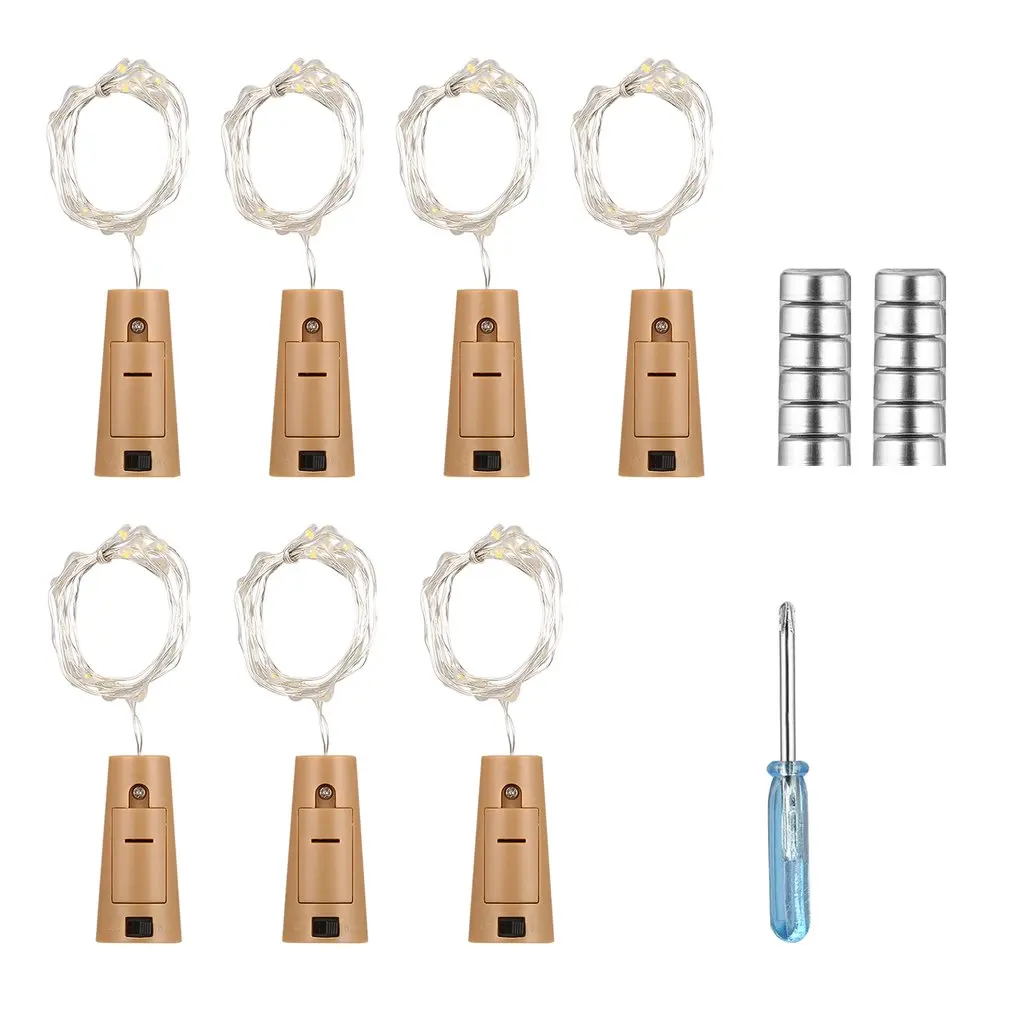 8pcs 15 LEDs String Light Copper Wire Wine Bottles Cork Lights Lamp Battery Powered for Christmas Wedding Party Decoration