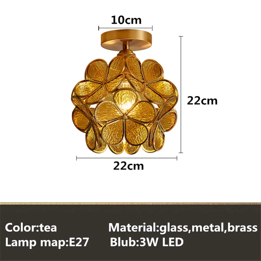 Европейский красочный цветочный стеклянный подвесной светильник светодиодный светильник для помещений для ресторана столовой бара кафе магазина светильник AC110-265 - Цвет корпуса: c tea