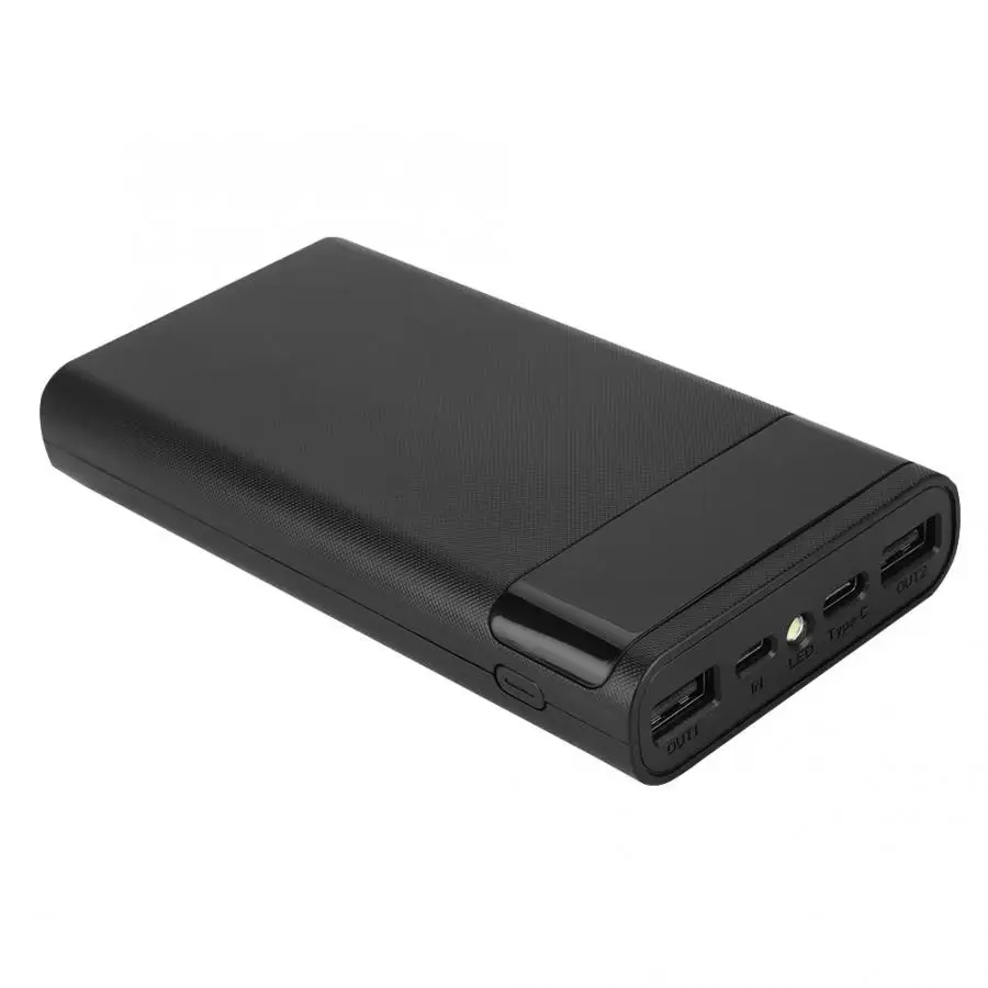 Без аккумулятора) DIY 20000mah power Bank Case Kit Dual usb type C зарядный порт с светодиодный фонариком для мобильных телефонов планшетных ПК