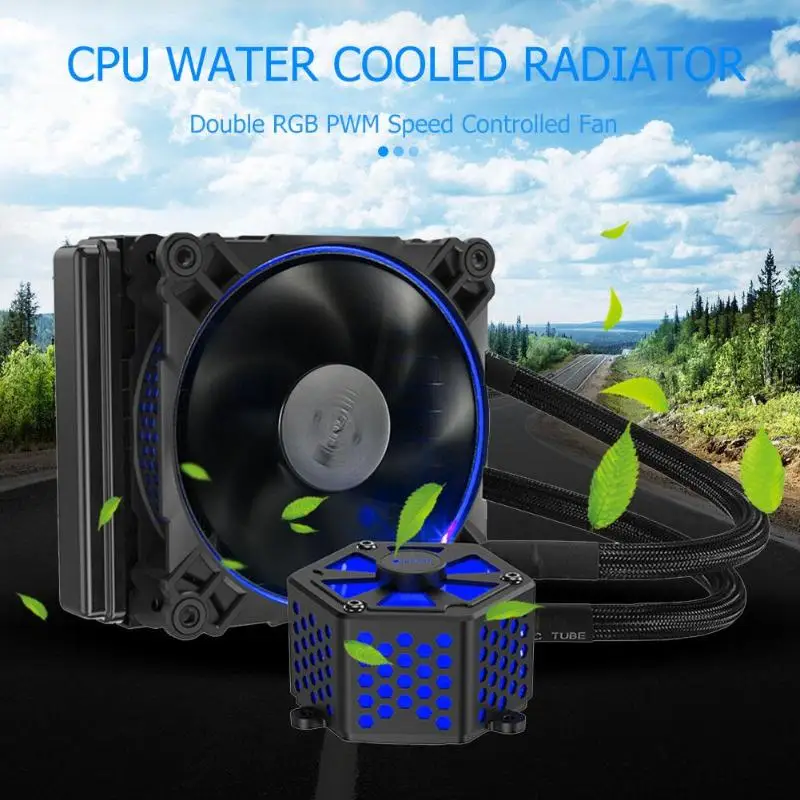 JONSBO TW-120 цветная(RGB) кулер для процессора компьютер водяного охлаждения Системы радиатора DC 12V 4-контактный двойная цветная(RGB) PWM Скорость-вентилятор с функцией регулировки