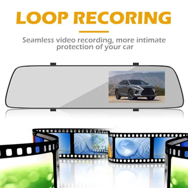A5+ FHD 1080P Автомобильный видеорегистратор Камера 4,5 дюймов зеркало заднего вида ночное видение приборная панель Cam Stop Monitor круговая запись видео
