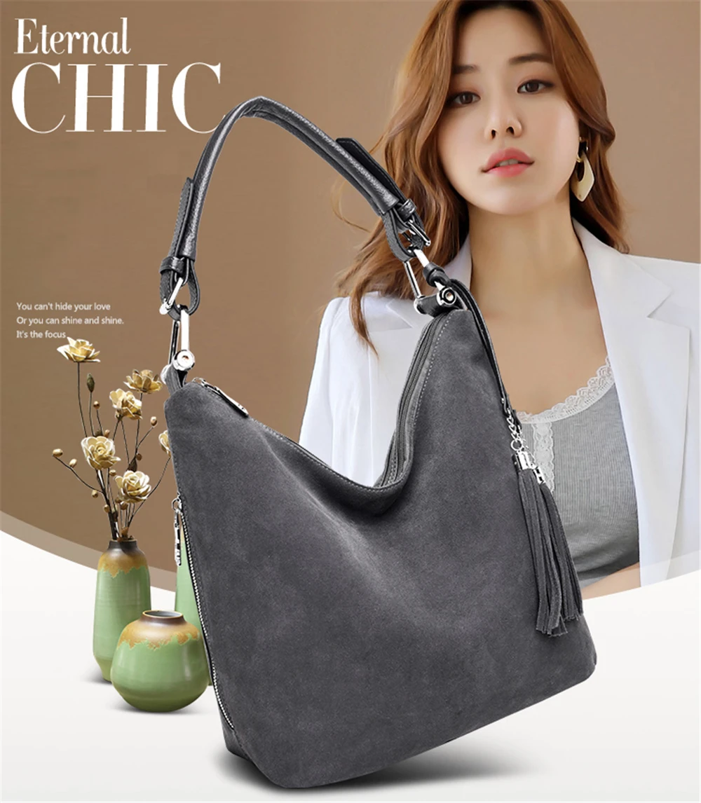 Новая женская замшевая кожаная сумка высокого качества роскошные сумки женские сумки дизайнерские модные сумки на плечо с кисточками для женщин