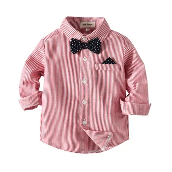 

2020 Spring Long-sleeved Cardigan Boy's Striped Shirt Casual Children's Shirt Baby Childrenswear