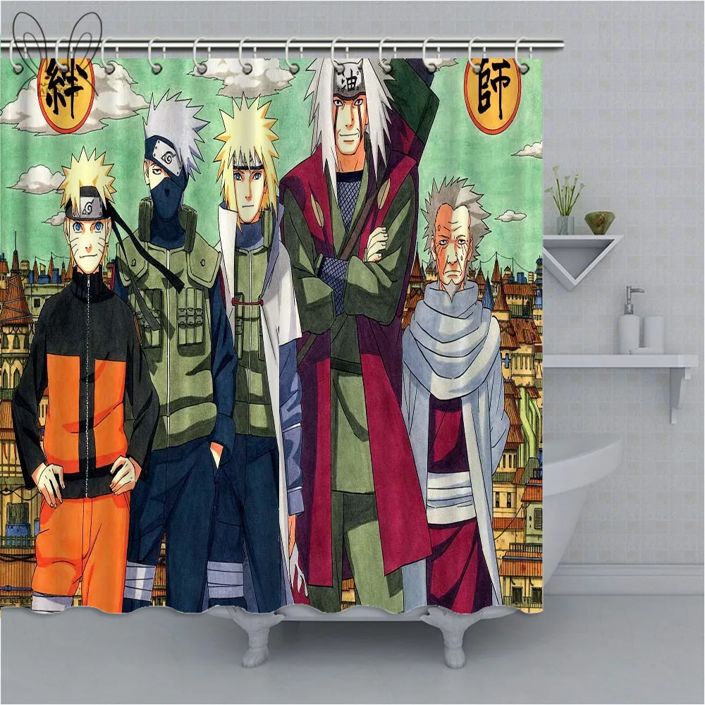 Занавеска для душа aplyasia Naruto, индивидуальная, для дома, полиэфирная ткань, водонепроницаемая, устойчивая к плесени, занавеска с крючками для ванной комнаты