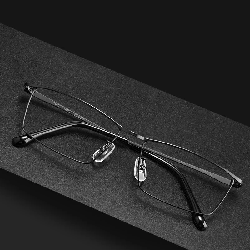 

Logorela J85517 Men Pure Titanium Glasses Frame Fashion Male Square Ultralight Eye Myopia Prescription Eyeglasses