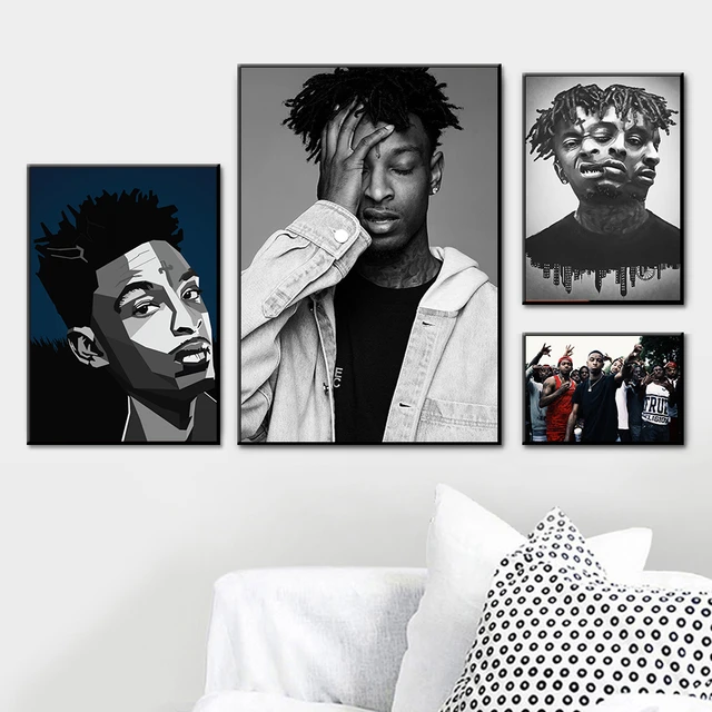  CAOVI Poster Music 21 Savage Rapper Songwriter Artworks Canvas  Poster Room Aesthetic Wall Art Prints Home Modern Decor Gifts  Framed-unframed 12x18inch(30x45cm) : Everything Else