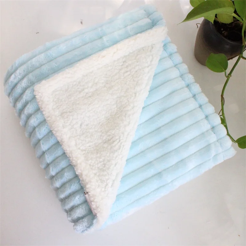 2 слоя зимняя утепленная пушистая Детская Одеяло 3D плед Пышное розовое детское одеяло супер мягкие коврик для домашних животных одеяло детское одеяло для пеленания