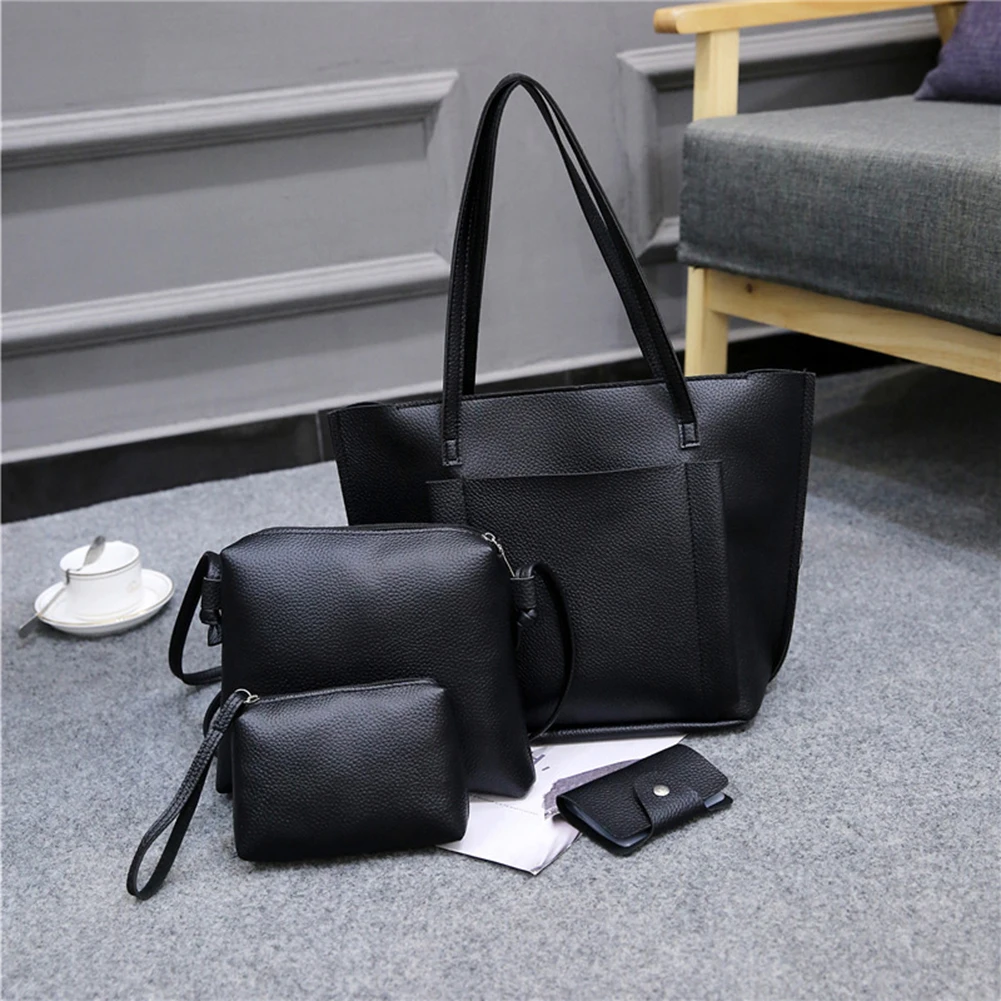 Bolsos mujer de marca famosa 4 шт./компл. женская сумка через плечо из искусственной кожи ручная сумка визитница сумка для женщин