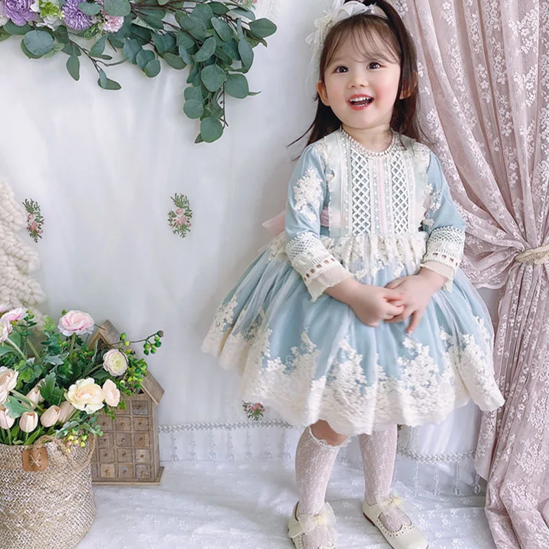 Vestidos españoles para niños, otoño e invierno, de Lotia de España con lazo, vestidos de baile de manga larga con sombrero, vestido grueso para bebé - AliExpress y niños