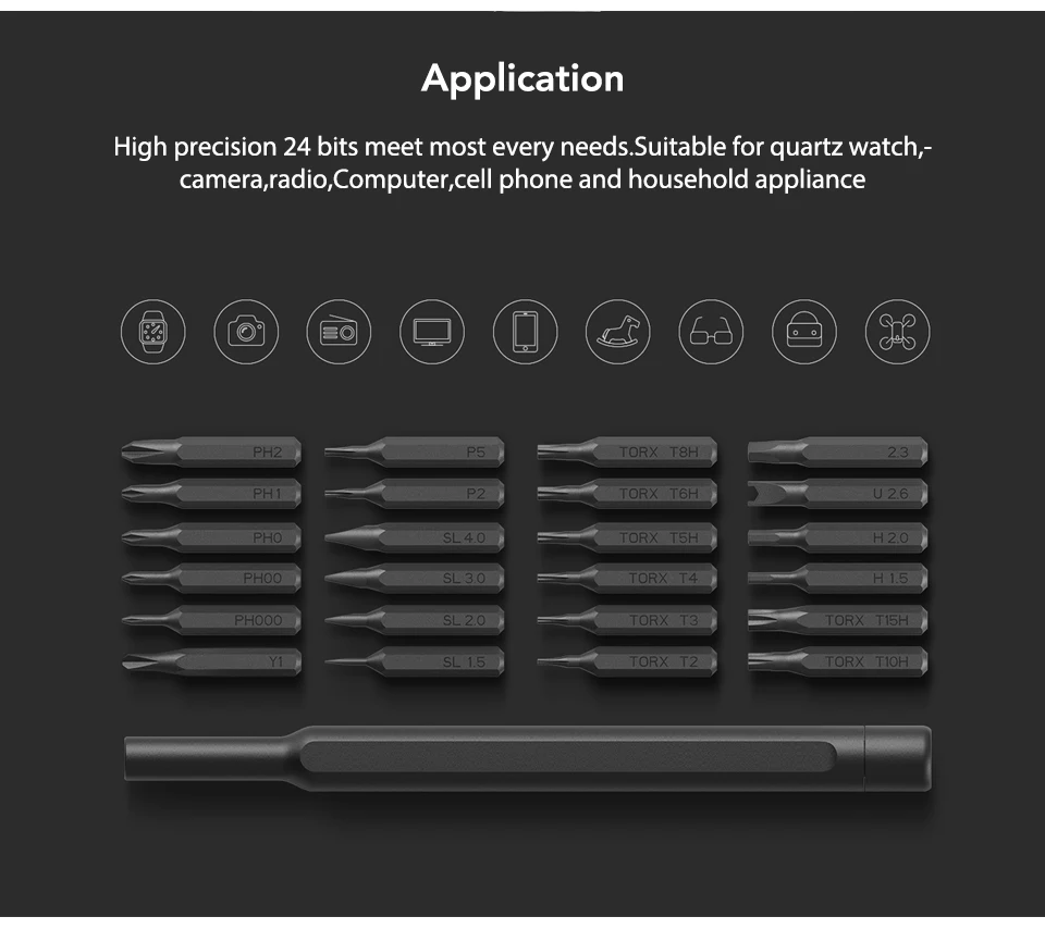 Original Xiaomi Mijia Wiha 24 in 1 Precision Screw Driver Kit 60HRC Magnetic Bits Xiaomi Home Kit Repair Tools Xiomi Xaomi (5)