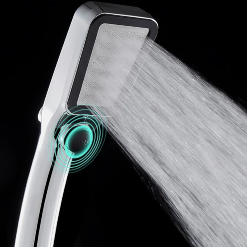 300 Holes Shower Head Water Saving One Key To Stop Water Nozzle High Pressure Rainfall Shower Head Bathroom Accessories shower head shower nozzle