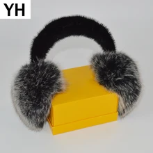 Лидер продаж Русский Для женщин зимние теплые мягкие натуральный Лисий мех из настоящего меха лисы для девочек, открытый класса «Люкс» из натуральной норки и меховыми ушками-колпак