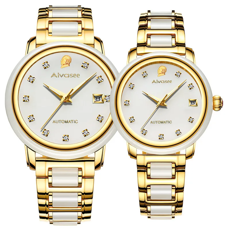 

watch colin Edwards jade mechanical watch men gold-plated calendar steel with men's watch waterproof leather belt